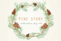 Pine branches. Watercolour clipart Product Image 2