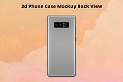 Samsung Galaxy Note 8 3d Case Mockup Back View Product Image 1
