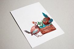 Tiny Birds - Watercolor Clip Art Set Product Image 10