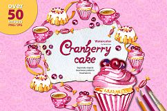 Cranberry cake - watercolor set Product Image 1