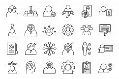 Career personal traits icons set, outline style Product Image 1