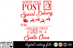 Santa Sack SVG, Christmas SVG - North Pole Post SVG File Product Image 1