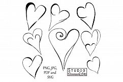 Doodle Hearts Clipart Set - 8 Doodle Clipart Hearts Product Image 1