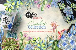 Succulents cactus PNG watercolor Product Image 1
