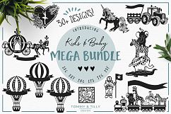 OVER 30 DESIGNS! Kids &amp; Baby Mega Bundle - SVG DXF PNG EPS Product Image 1