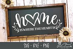 Home Is Where The Heart Is - Cut File - SVG, DXF &amp; PNG Product Image 1