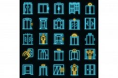 Elevator icons set vector neon Product Image 1