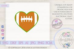 Football Heart SVG DXF Cut File LL020C Product Image 1