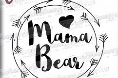 Mama bear SVG Mothers Day svg digital - mama bear clipart Product Image 1