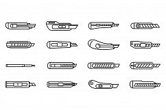 Home cutter icons set, outline style Product Image 1