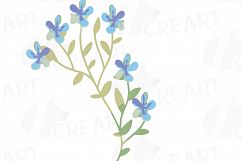 Floral elements watercolor clip art pack, 39 Individual floral elements, flowers and leafs collection, greenery, diy invitation, vectors Product Image 4