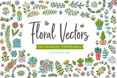 HUGE - Hand Drawn Floral Vectors and Patterns Product Image 1