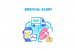 Medical Alert Vector Concept Color Illustration Product Image 1