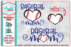 Baseball Mom - Vector Cut Files - SVG, DXF, EPS, PNG Product Image 1