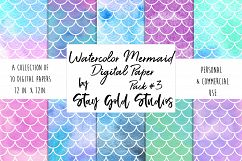 Watercolor Mermaid Patterns - Pack #3 Product Image 1