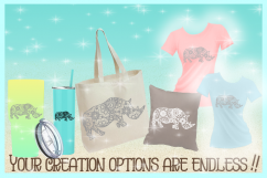 Rhinoceros Rhino Mandala Zentangle SVG DXF EPS PNG files Product Image 2