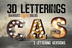 3 Light Bulbs 3D Letterings Product Image 1