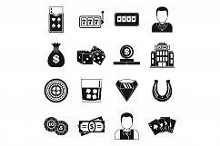 Croupier guy icons set, simple style Product Image 1