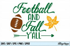 Football and Fall Y'all SVG, Football SVG, Fall SVG, PNG DXF Product Image 1