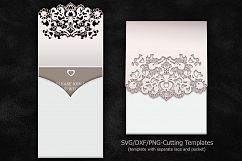 cricut laser cut wedding invitation pocket invitation sample Product Image 1