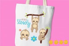Slow Sloths cutting files svg, dxf, pdf, eps included - cut files for cricut and silhouette - Cutting Files SG Product Image 3