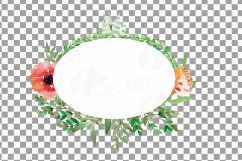 Watercolor floral wild leaves frames, printable borders Product Image 5