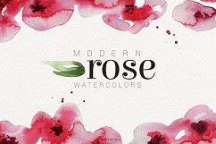 Modern Rose watercolor flower clipart Product Image 1
