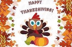 Colorful Thanksgiving Turkey clip art, Happy Thanksgiving Product Image 11