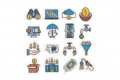 Money flow icons set Product Image 1