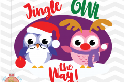 Christmas Qwls Svg - Jingle Owl the Way -Christmas SVG - Owl Product Image 1