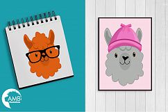 Create your own LLama, DIY Llama Funny Faces clipart, graphics, illustrations, AMB-2376 Product Image 4