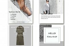 Fashion Social Media Pack, Social Media Bundle, 20 Square Social Media Templates, Instagram Template Pack, Social Media Graphics Pack Product Image 3