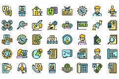 Agent icons set vector flat Product Image 1