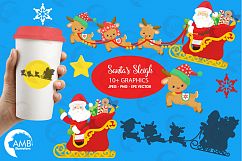 Santa&#039;s sleigh clipart, graphics, illustrations AMB-2294 Product Image 1