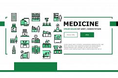 Medical Drugs Production Factory Icons Set Vector Product Image 1