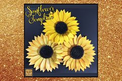 Paper Sunflower Template Svg Cut File Paper Flower print Product Image 1