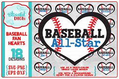 Baseball Fans/Family Hearts Bundle - Vector Cut Files - SVG Product Image 2