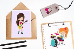 Girl Rock Band  graphics and illustrations Product Image 4