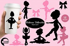 Ballerina silhouettes clipart, graphics, illustrations AMB-1584 Product Image 1