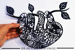 Sloth paper cut SVG / DXF / EPS files Product Image 1