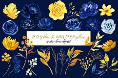 Blue and yellow watercolor flowers Product Image 8