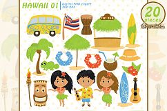 HAWAII clipart, LUAU art, Travel, Tiki clip art Product Image 1