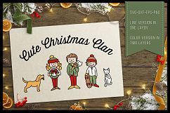 Cute Christmas Clan - Christmas Family Characters cutfiles Product Image 3