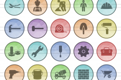 72 Construction Filled Low Poly Icons Product Image 2