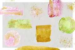 Watercolor stains &amp; tropical flowers Product Image 5