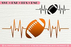 Rugby Ball| Hearbeat| EKG | SVG DXF PNG EPS Cutting File Product Image 1