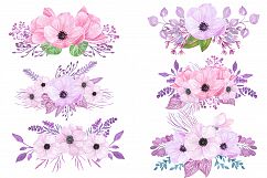 Watercolor Floral bouquets clipart Product Image 2