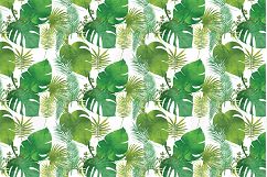 Palm leaf pattern, Tropical leaves digital paper, Digital Scrapbook Paper, Tropical background, Tropical texture, watercolor palm leafs Product Image 4