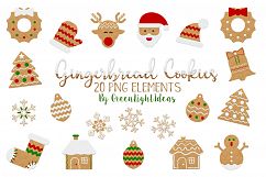 Christmas Gingerbead Cookies Clipart, Christmas Clip Art, Christmas Graphics Product Image 1