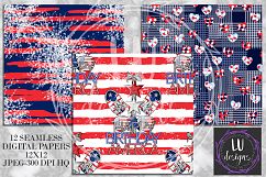 4th Of July Digital Papers, Independence Day Seamless Patterns, USA Backgrounds Product Image 3